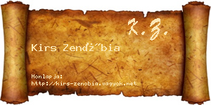 Kirs Zenóbia névjegykártya